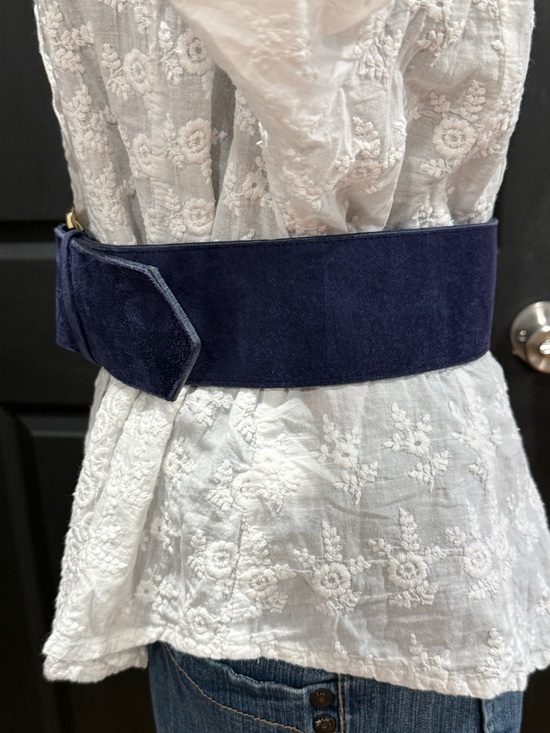 Vintage 1997 GINNIEJOHANSEN DESIGNS INC® Blue Suede Belt main image 6